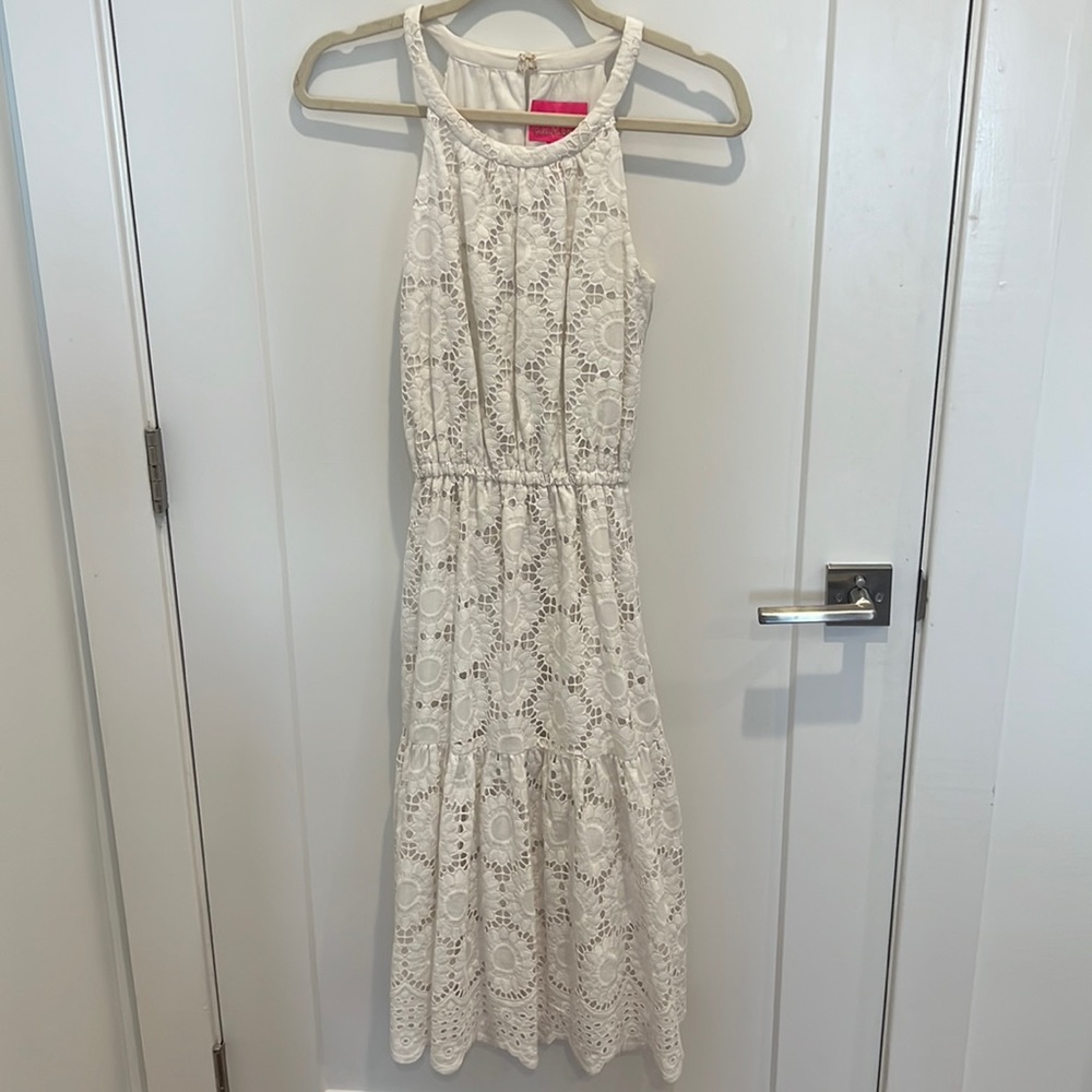 Lilly pulitzer Size Xs white eyelet dress only worn once